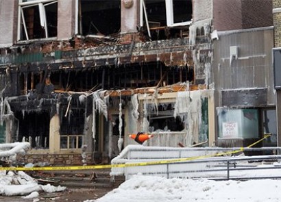Commercial Building Damaged by Winter Storm