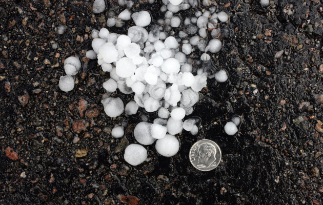 Dime-Sized Hail on the Ground